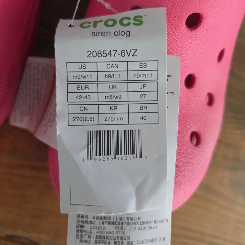 Crocs Womens Siren Clog Pink Chunky Platform Block Heel Sandals Size 11